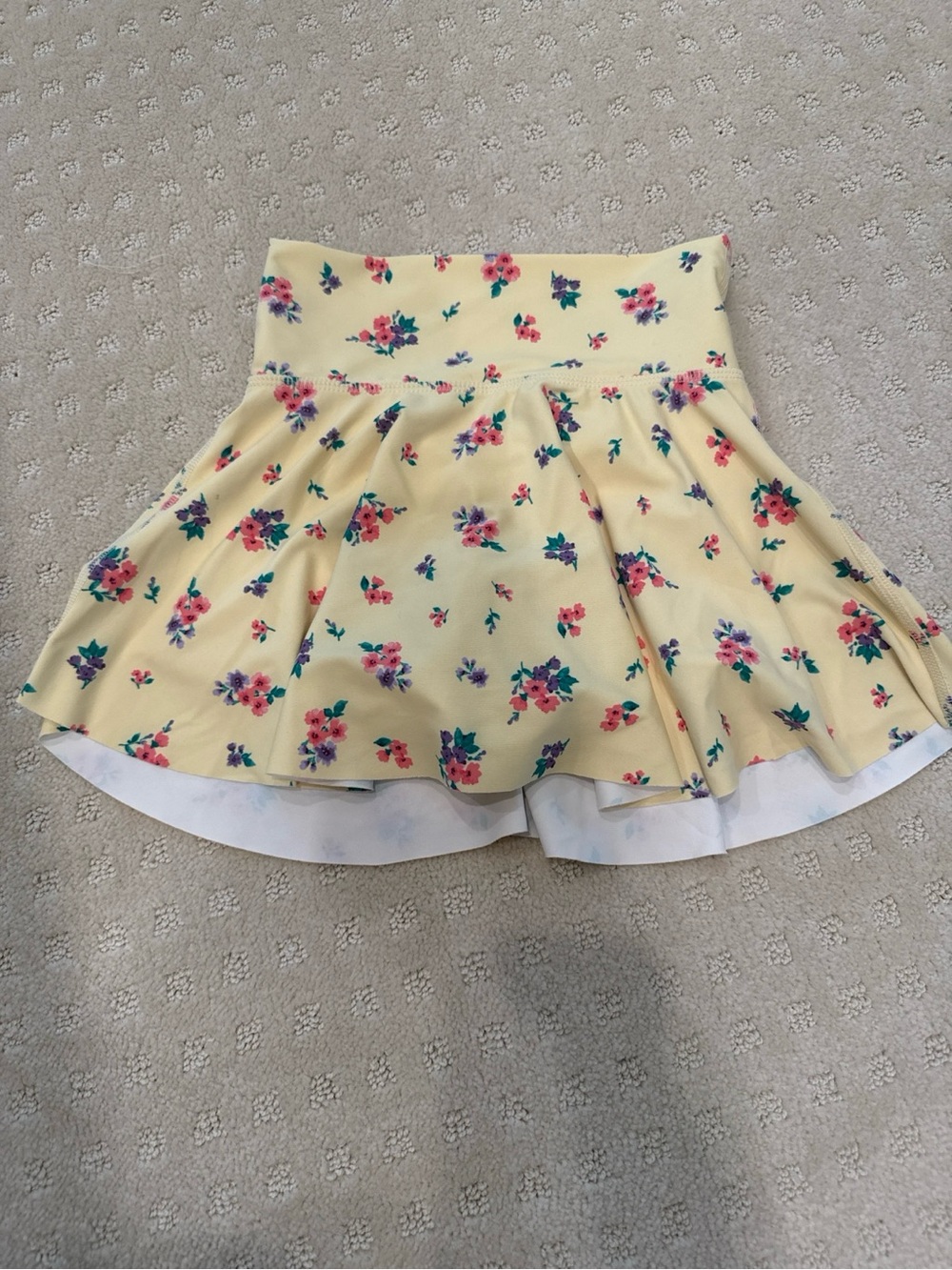 Old Navy PowerSoft Girls Floral Active Skort Size S 6-7 Yellow